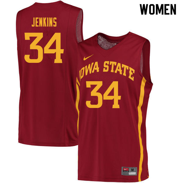 Women #34 Nate Jenkins Iowa State Cyclones College Basketball Jerseys Sale-Cardinal - Click Image to Close
